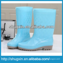 Shugxin Blue Household Women's High rubber rain Wellies Low Heel B-818